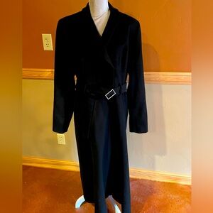 Wool and cashmere long trench